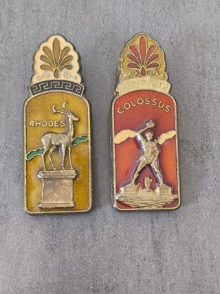 Lote 2 Pinzas Vintage Latón Esmaltado Rodas