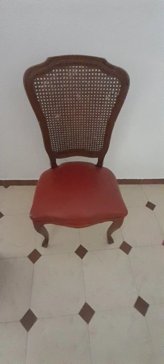 Set de 6 Sillas de Madera y Enea