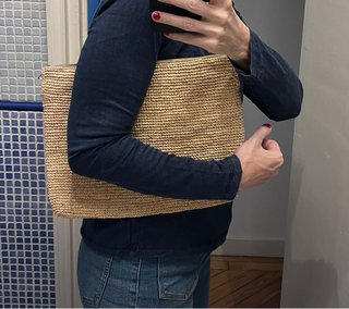 Bolso de yute beige