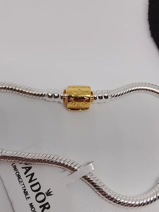 Pulsera Pandora 18cm barril dorado