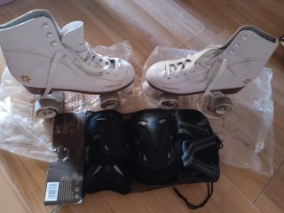 Patines blancos TALLANA + protecciones