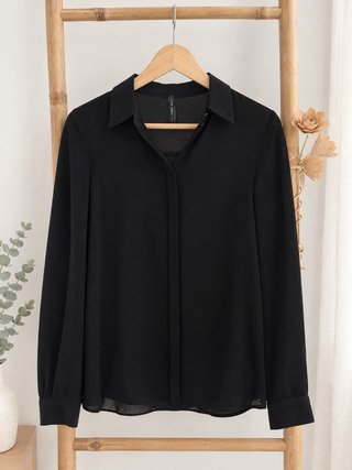 Blusa negra elegante Mango