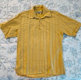 Camisa vintage amarillas rayas grises