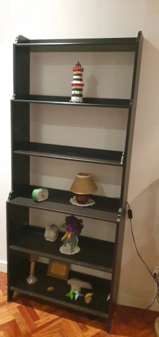 Estantería de Madera Negra 190x80x30 cm