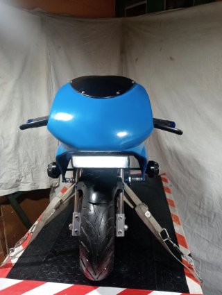 Mini moto gasolina deportiva azul