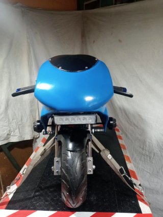 Mini moto gasolina deportiva azul