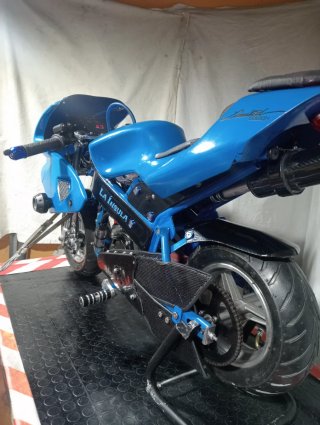 Mini moto gasolina deportiva azul
