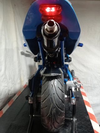 Mini moto gasolina deportiva azul