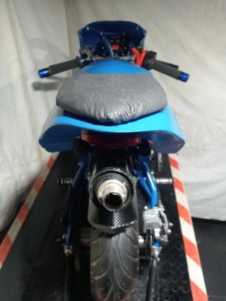 Mini moto gasolina deportiva azul
