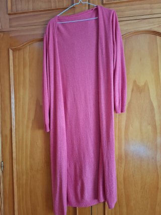 Chaqueta larga rosa