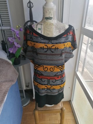 Jersey largo cuello barco manga corta