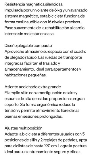 Bicicleta Estática Plegable Negra regalo por error