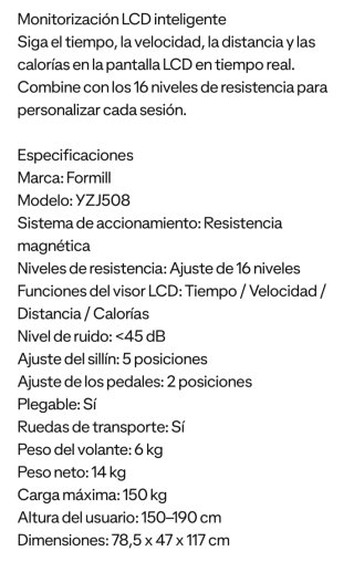 Bicicleta Estática Plegable Negra regalo por error