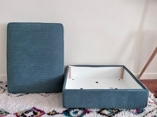 Reposapiés con almacenaje - Gris turquesa