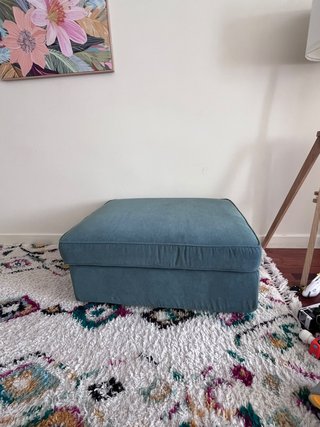 Reposapiés con almacenaje - Gris turquesa