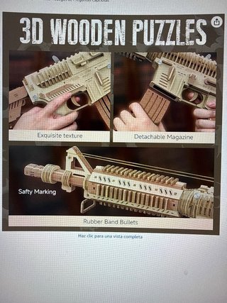 Puzzle 3D Madera M4A1 Rubberband Gun