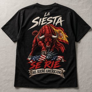 Camiseta BRAVURA La Siesta se Ríe negra nueva