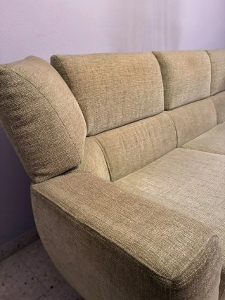 Sofá Chaise Longue con Cabeceros Reclinables