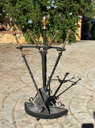 Juego de Chimenea de Hierro Forjado