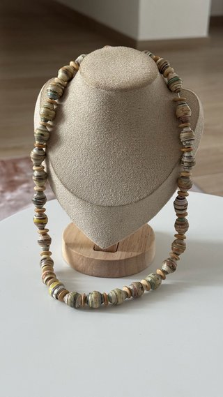 Collana EFJewels elementi beige e verde