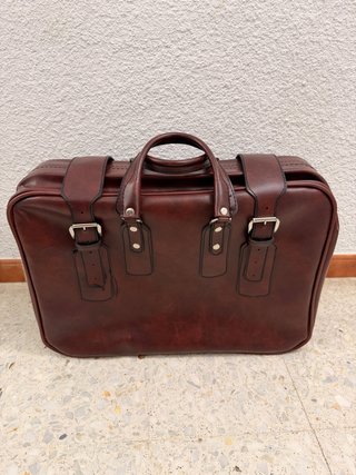 Maleta vintage cuero marrón