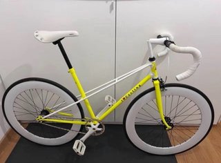 Bicicleta Fixie Amarilla y Blanca