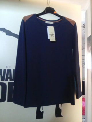 Camiseta azul manga larga antelina