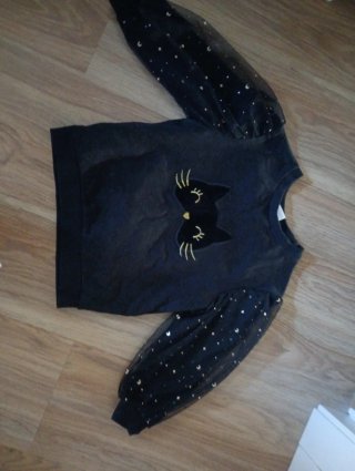 Sudadera niña gato Halloween. Talla 104