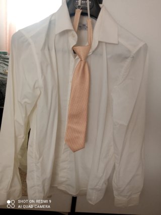 Traje de Comunión Blanco y Dorado