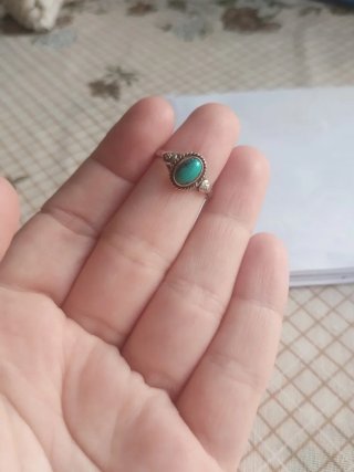 Anillo Plata y Turquesa Ovalada