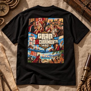 Camiseta BRAVURA Gran Descubrimiento negra nueva