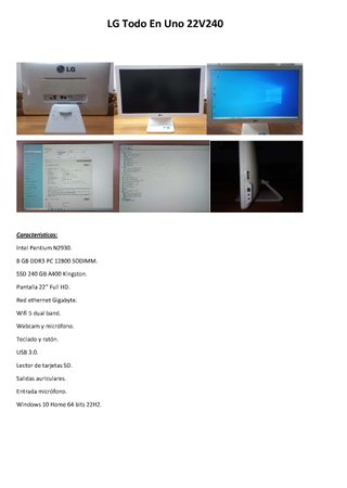 SALDO ordenadores LG o ASUS Todo En Uno. Varios