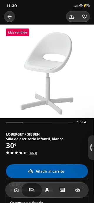 Silla de escritorio infantil Ikea