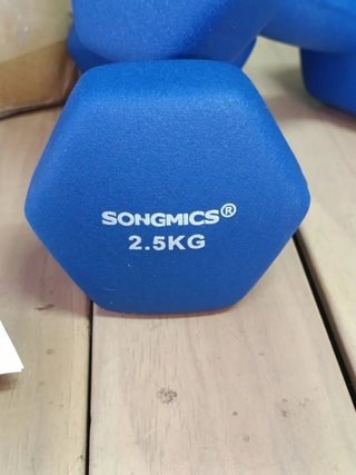 SONGMICS SYL65BU Pack de mancuernas de 2,5 kg Azul