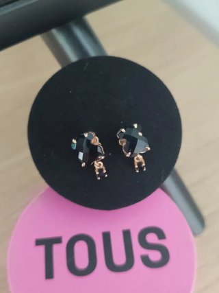 Pendientes Tous Corazón Negro y Dorado