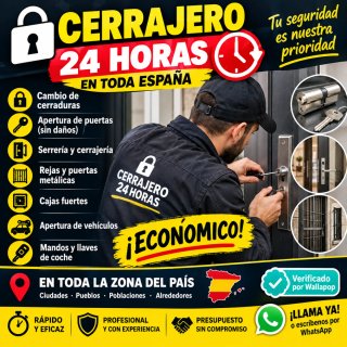 Servicio de Cerrajero 24 Horas en Toda España