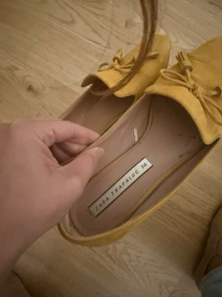 Mocasines Zara mostaza lazo T.36