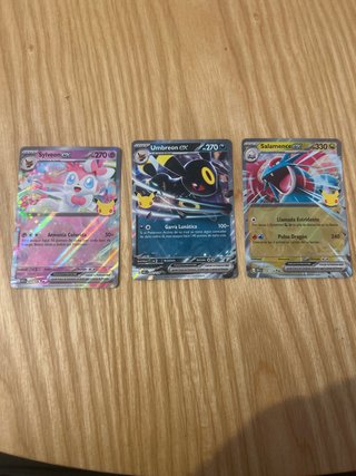 3 Cartas Pokémon EX 25 Aniversario
