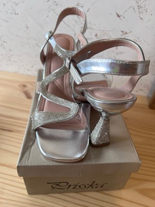 Sandalias de Fiesta Plateadas Talla 39