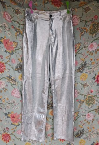 Pantaloni Tezenis effetto metallizzato argento