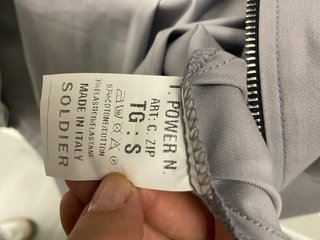 Giacca Soldier uomo grigia zip S nuova
