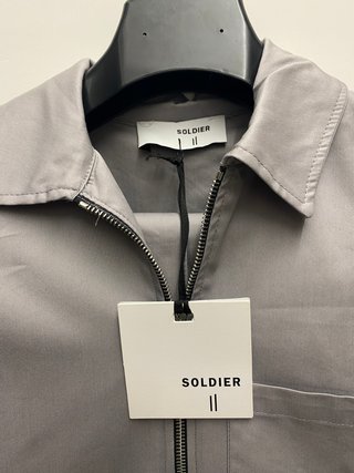 Giacca Soldier uomo grigia zip S nuova