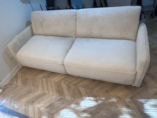 Sofá de 3 plazas beige de pana