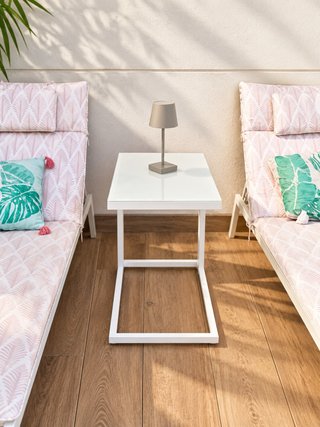Mesa Auxiliar de Exterior Blanca