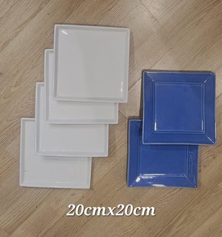 Set de 6 Platos Cuadrados 20x20cm