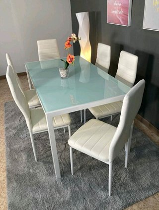 Conjunto de Comedor con Mesa y 6 Sillas + Envio