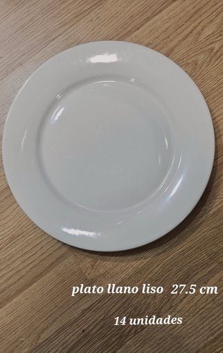 Set de 14 Platos Llanos Lisos 27,5 cm
