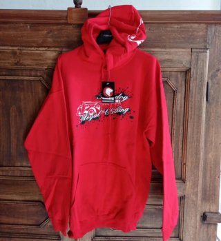 Felpa rossa Bandog con cappuccio