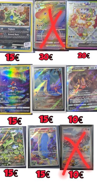 Cartas Pokémon variadas