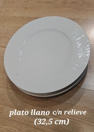 Set de 3 Platos Llanos con Relieve (32,5 cm)